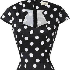 Black and White Polka Dot Pin-Up Grace Karin Womens 50s 60s Vintage Pencil Dress